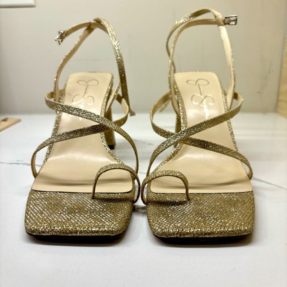 Jessica Simpson gold sandals size 9 1/2. Worn for prom (1 night). No box.